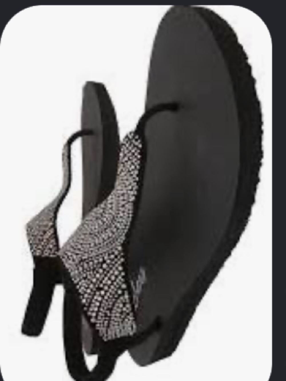 Skechers Charcoal Slip-On Rhinestone Thong Sandals